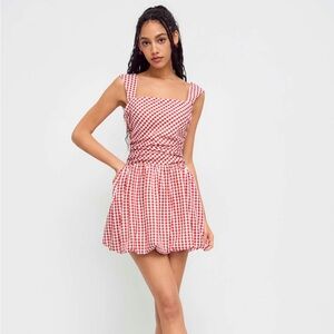 Cider Red and White Gingham Dress